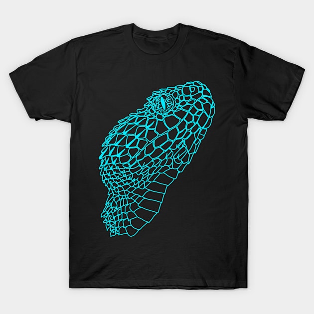 Bush viper (Atheris hispida) blue T-Shirt by Namwuob